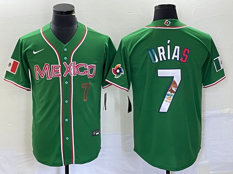 Men 2023 World Cub Mexico #7 Urias Green Nike MLB Jersey4->more jerseys->MLB Jersey